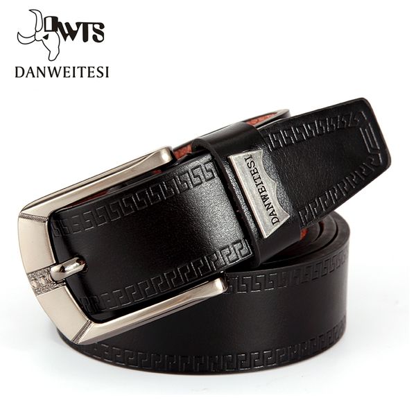 

dwts]2020 fashion men belt faux leather waistband vintage classic pin buckle design belts for men ceinture homme luxe marque, Black;brown