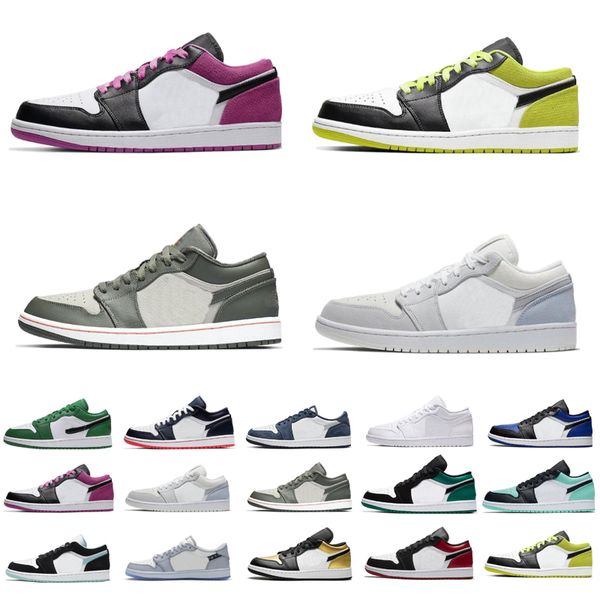 

2020 latest jumpman 1 low og travis scotts obsidian unc basketball shoes mens chicago dirty pink toes designer sports shoes size 36-46