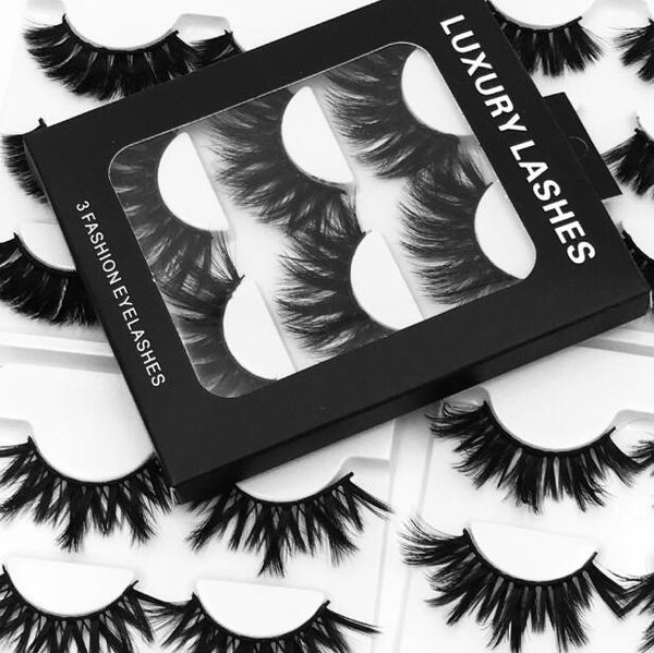 

false eyelashes arrival mink 3 pairs set with packaging long thick fake lashes extensions 9 models 3sets/lot drop