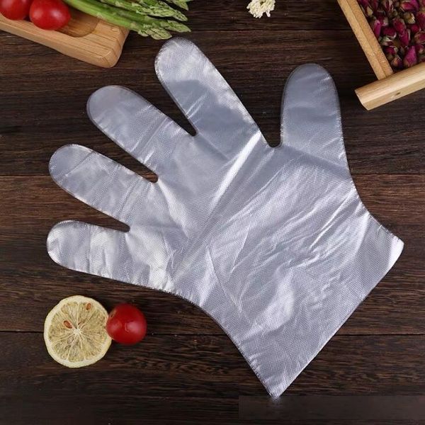 

100pcs/lot disposable gloves one-off plastic gloves restaurant bbq transparent eco-friendly pe gloves kitchen garden accessories lx1943