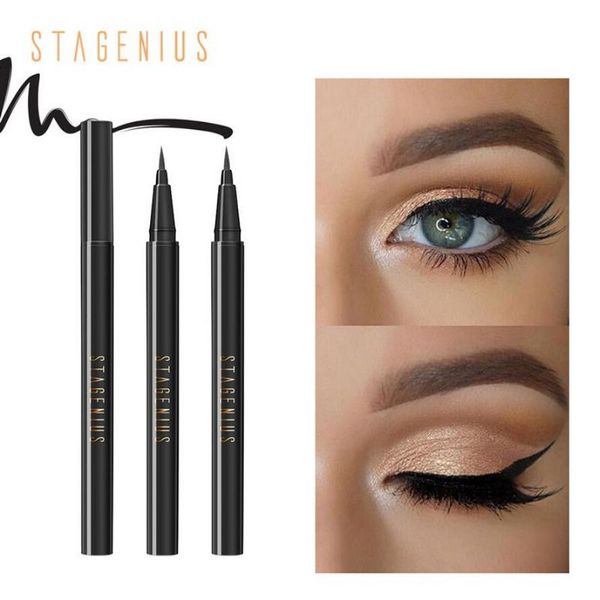 STAGENIUS 1шт Eyeliner Pencil Водонепроницаемый черный Природные Super Long Lasting Макияж Liquid Eye Liner Pen макияж 120 шт / много DHL