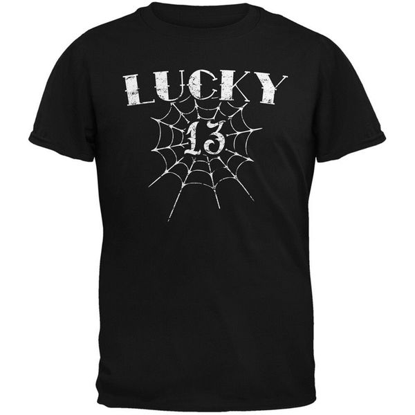 

lucky 13 black t-shirt customize tee shirt new cool design