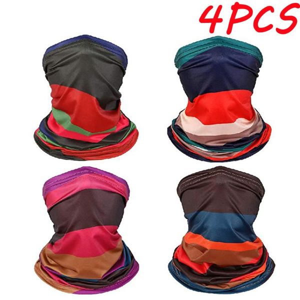 

4pcs outdoor sports men women's turban bicycle neck tube bandana face dust mask magic neckerchief men's scarf snood headwear, Blue;gray