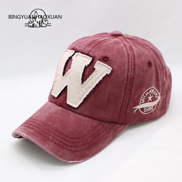 

ball caps bingyuanhaoxuan 6 color washed denim snapback autumn cotton letter w men women baseball cap sunblock beisbol casquette, Blue;gray
