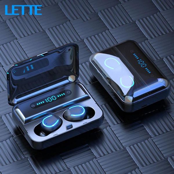 

headsets f9-5 bluetooth 5.0 ipx7 waterproof power display 2000mah box wireless