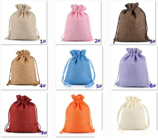 

burlap jute gifts bags for christmas plain vintage wedding xmas party favor candy gift package wrap bags 9 designs