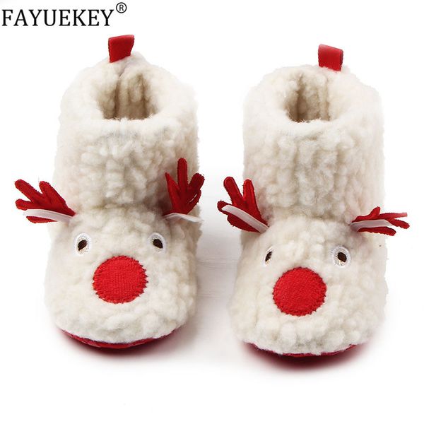 

lovely kids shoes christmas elk baby boots keep warm 2020 new winter coral velvet red soft sole first walkers snow shoes
