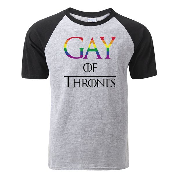 

funny gay of thrones gay pride print raglan tshirt men summer hip hop casual cotton short sleeve tshirt harajuku streetwear