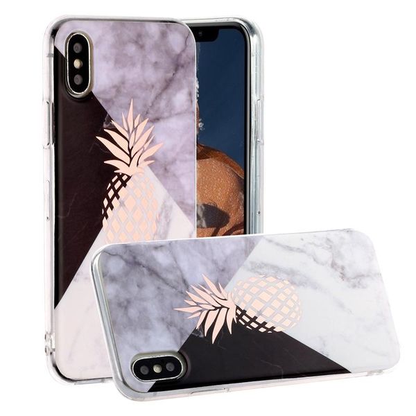 

for samsung s10 s10e a10 a20 a40 a50 a70 a20e a10s a50s marble soft tpu imd case plating pineapple luxury hybrid stone granite chromed cover