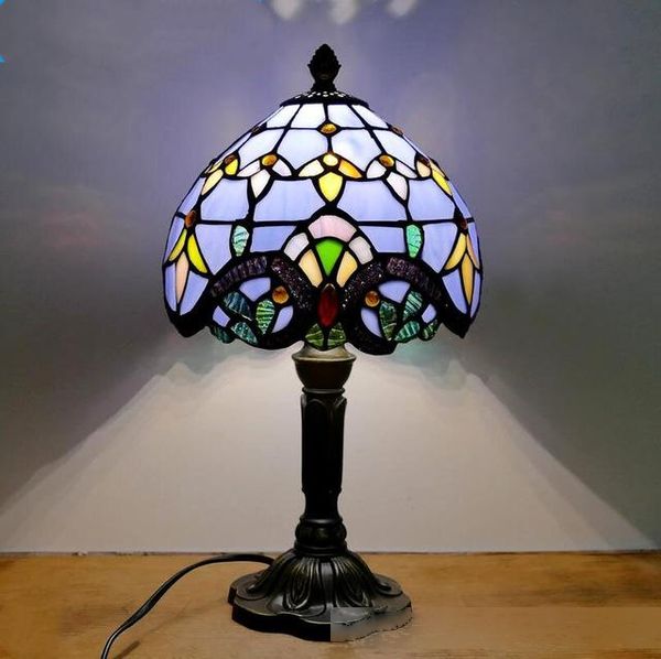 

mediterranean style restaurant bar cafe led vintage desk lamp bedside colorful glass table lamps nightstand light bedroom lamp(no bulbs