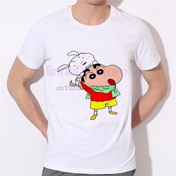 

leqemao 2020 summer мужчины лучшие смешные футболки симпатичные crayon shin chan и собака мультфильм tee harajuku tops 47 10 #