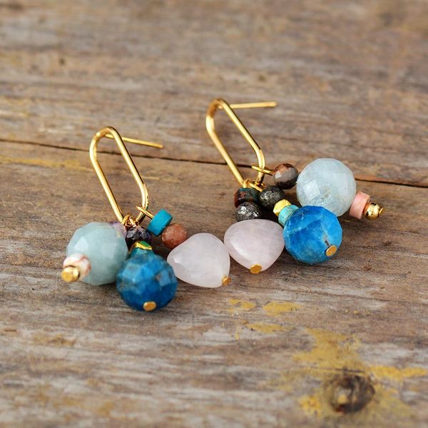 

latest fashion women natural stone drop earrings geometric chic dangle earring designer jewelry wholesale dropshipping