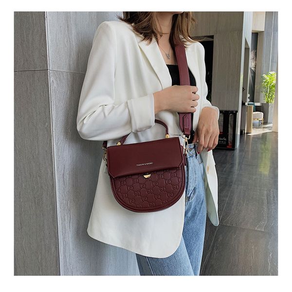 

women's fashion embossing pu elegant handbag mini lock decoration flap crossbody bag shoulder bag with wide strap office daily