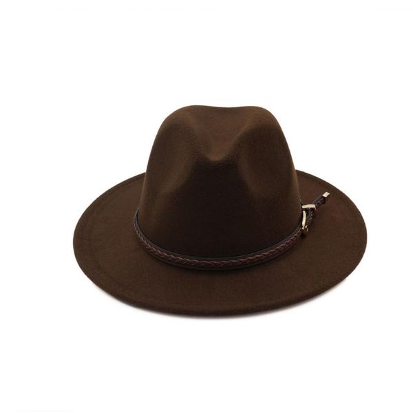 

men women fedora hat with leather belt wide brim hat panama jazz, Blue;gray