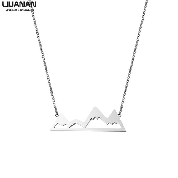 

inspirational chain necklace for women pendant necklace souvenir jewelry birthday gift stainless steel gifts mountain, Silver