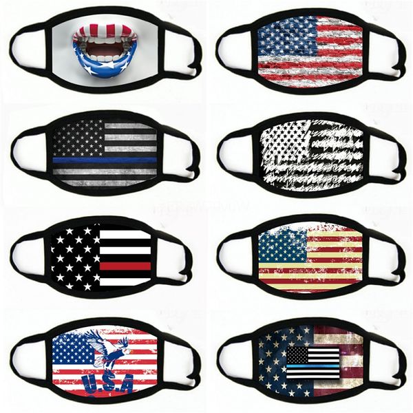 

usa flag fashion trendy magic multifunctional flag print riding face mask causal men turban woman outdoor#520, Black