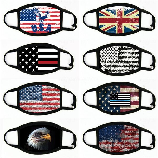 

american flag tie-dye magic turban face mask outdoor riding face mask dust mask masked hanging ear triangle triangle#596, Black