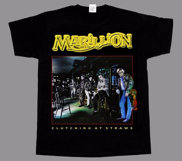 

marillion clutching at straws black t-shirt rare cotton casual men t shirts men ing