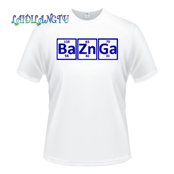 

casual new 100% cotton men short sleeve t shirt bazinga periodic table the big bang theory sheldon cooper t-shirt
