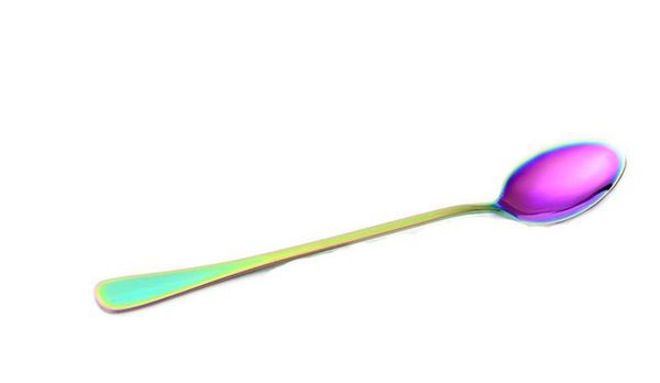 

long handle stainless steel rainbow spoon iced spoons ice cream spoon coffee tea cocktail stirring spoons