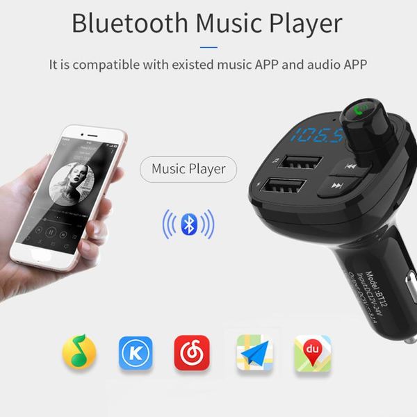 

car kit handswireless bluetooth car fm transmitter wireless radio adapter usb charger mp3 player mobile phones tablets