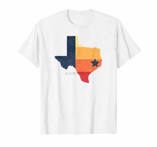 

ретро хьюстон baseball цвета vintage texas карта t shirt