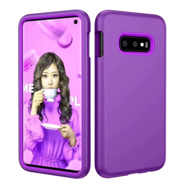 

3 in 1 dual color silicone pc full covered case for samsung s10 hybrid defender case for s10 plus lite