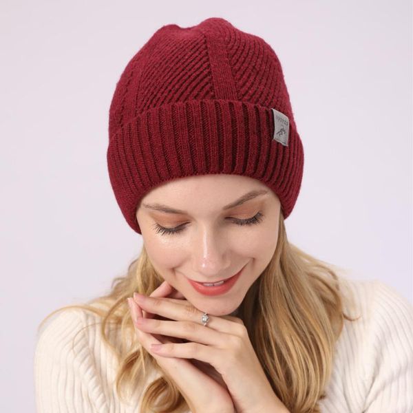 

2020 autumn and winter new sports cashmere curling thickened striped monochrome wool hat for men and women, Blue;gray