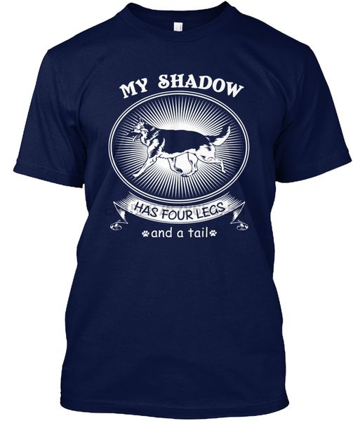 

german shepherd dog funny art my shadow popular tagless tee t-shirt