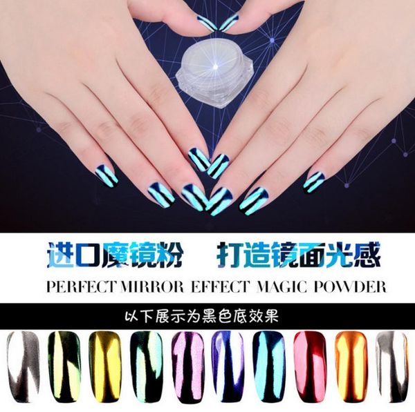 

nail glitter by dhl or ems 100pcs 2021 color plating mirror powder 10 aurora flash, Silver;gold