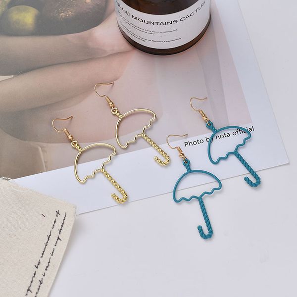 

drop stud earrings umbrella ladies pendant earring women simple fashion jewelry wedding european rose gold color trendy kolczyki, Golden;silver
