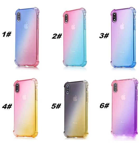 

gradient colors anti shock airbag soft clear cases for iphone xr xs max 8 7 plus 6 6s arrival cradle design