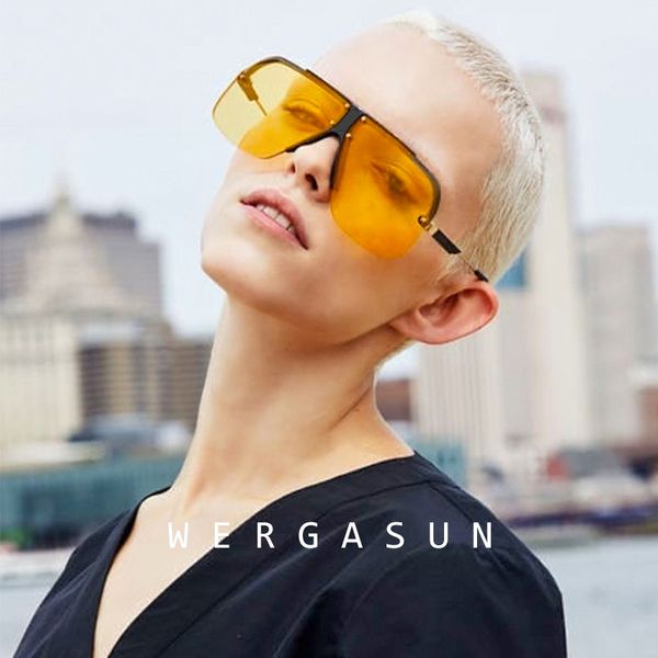 

sunglasses wergasun brand designer fashion women's oversized pilot sun glasses for women luxury shades lunettes femme uv400, White;black