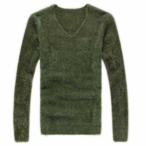 

mcikkny fashion men winter sweater knitted pullover male v neck cashmere clothing, White;black