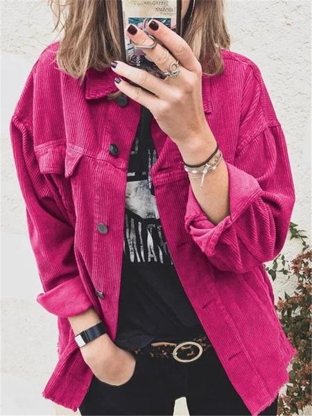 

long sleeve blouse casual loose women patchwork lapel neck clothing corduroy womens cardigan shirts autumn thicken, White