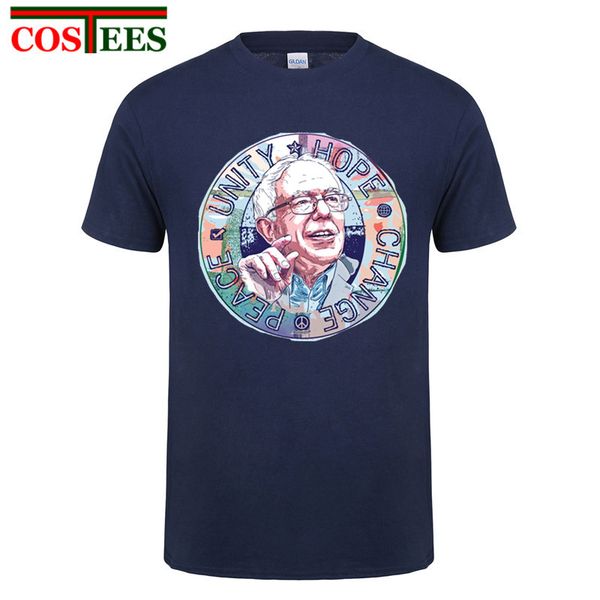 

bernie sanders unity hope peace change print brand t shirt men 2017 new summer short sleeve cotton t-shirt homme cool shirt