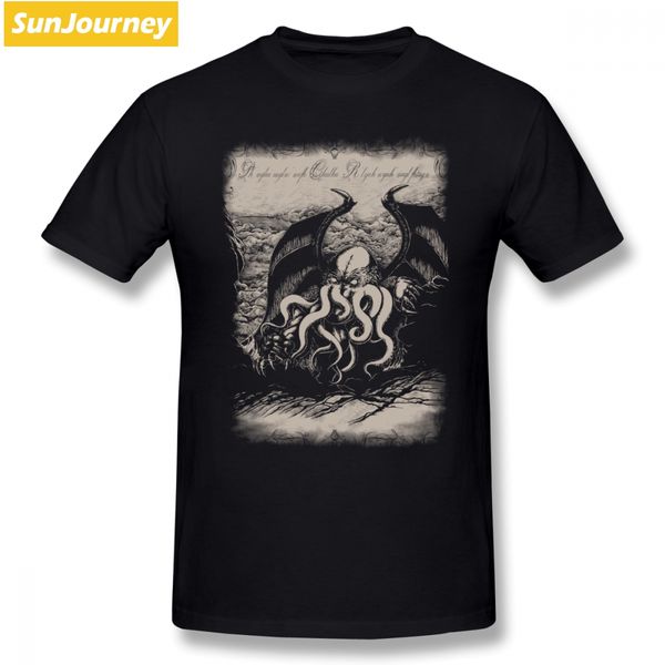 

cthulhu retro men t shirt kpop big size cotton crewneck short sleeve t shirts