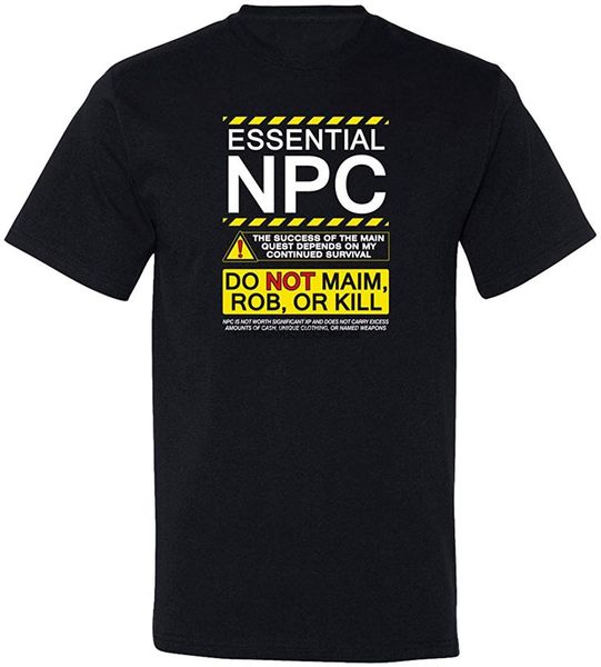 

essential npc roleplaying game t shirt men women black tee shirt high quality