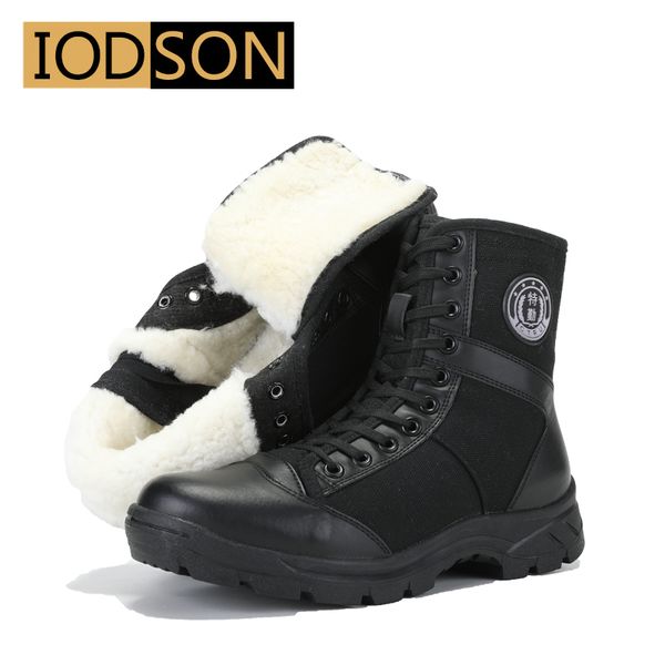 

iodson winter ladies special training combat wool boots boots safety work warm snow, Black