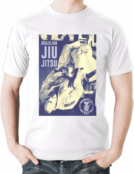 

loose black men tshirts homme tees bjj mat rat t shirt gracie brazilian jiu jitsu tee trains fighter print t-shirt mens