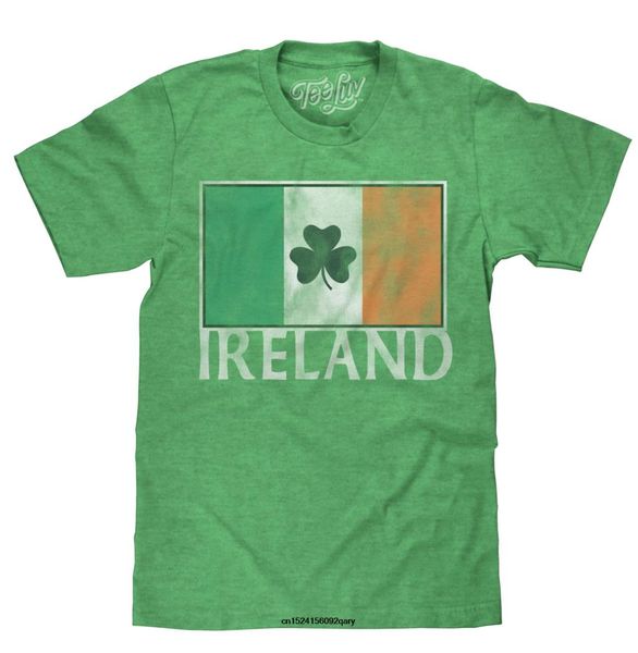 

men funny t shirt women cool tshirt ireland shamrock t-shirt - irish flag shirt