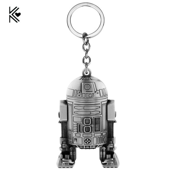 

keychain the force awakens keyring alloy r2 d 2 robot anime cartoon collection llavero chaveiro, Silver