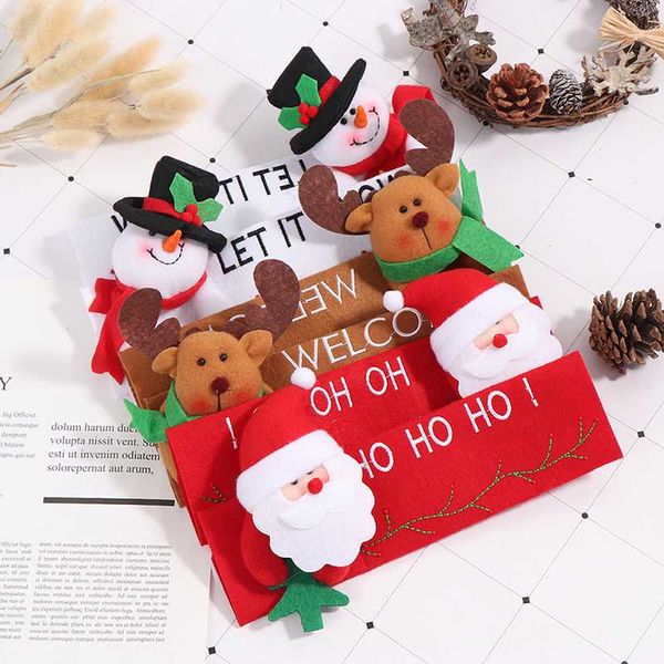 

1pc christmas handle covers santa claus microwave dishwasher door handle cover