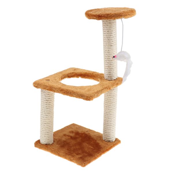 

pet cat tree scratcher играть игрушку трехслойной круглого отверстия kitty лазалка
