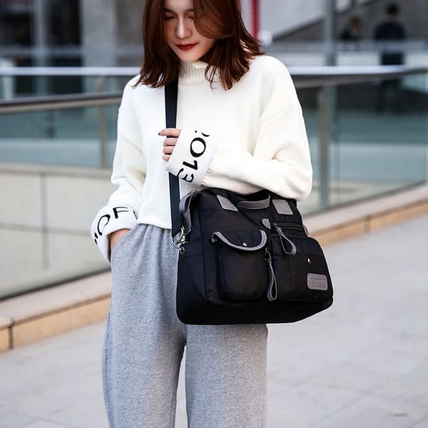 

litthing women's fashion portable shoulder bag 2020 new ladies large capacity nylon travel bags multi-funcation handbags