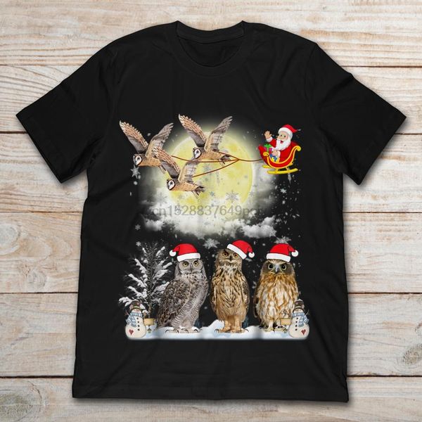 

рождественская ночь с совы и совы сани t-shirt