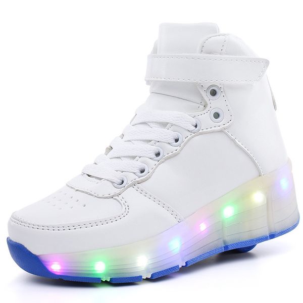 

kids roller skates shoes for boy girl children sneakers with wheels glowing sole rollers skate shoes size 28-40