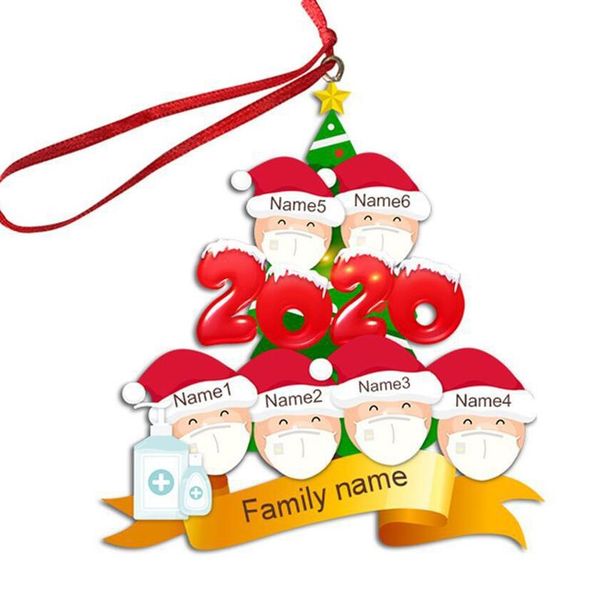 

семья маски для лица из 2/3/4/5/6 рождественского орнамента персонализированного карантина рождественской елки pendents xmas партия украшени