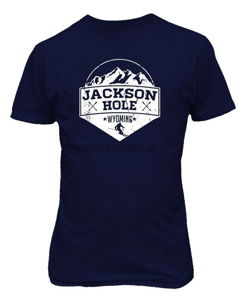 

ski jackson hole wyoming vintage snow skiing grand tetons mens t-shirt