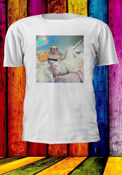 

sloth riding pizza lazy funny stars men women t-shirt 918 digital printed tee shirt